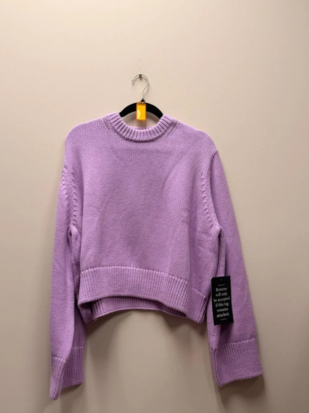 TUCKERNUCK Purple Lilac Aiden Cropped Relaxed Fit Sweater Size XL NWT